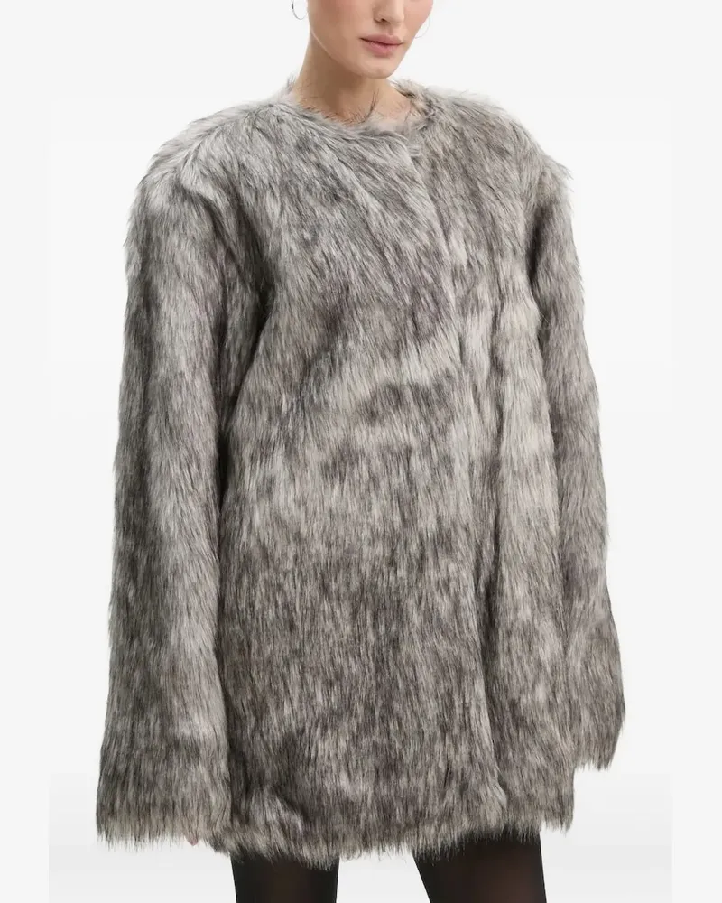 Gestuz Melierter WiliaGZ Mantel aus Faux Fur - Grau Grau