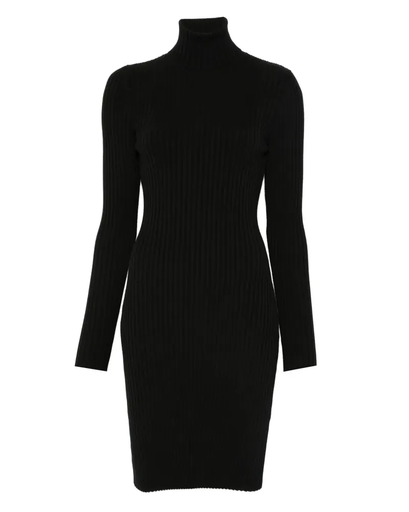 Wolford Geripptes Rollkragenkleid - Schwarz Schwarz