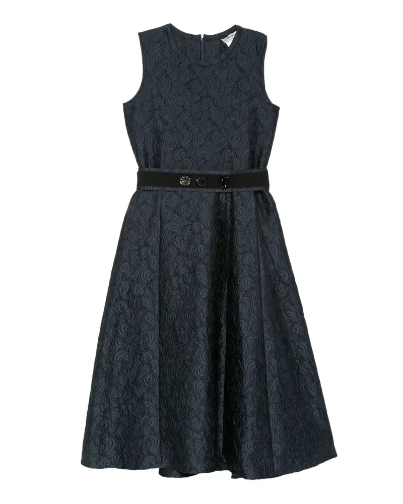 Max Mara Jacquard-Kleid mit Gürtel - Blau Blau