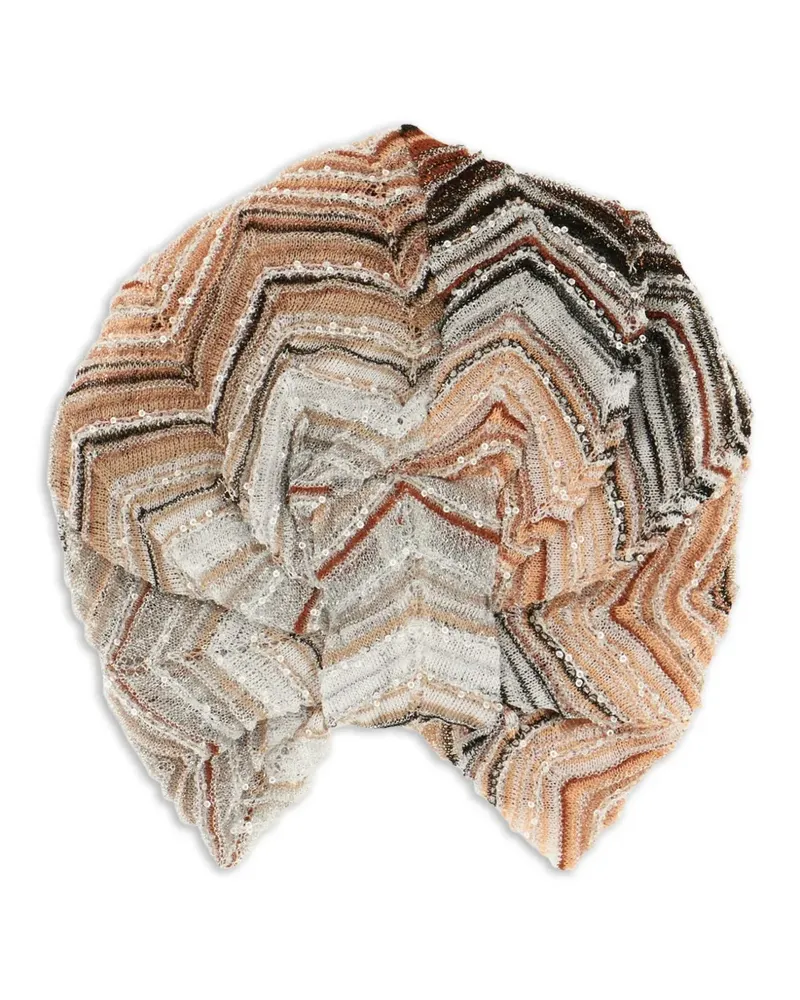 Missoni Mütze mit Zickzackmuster - Braun Braun