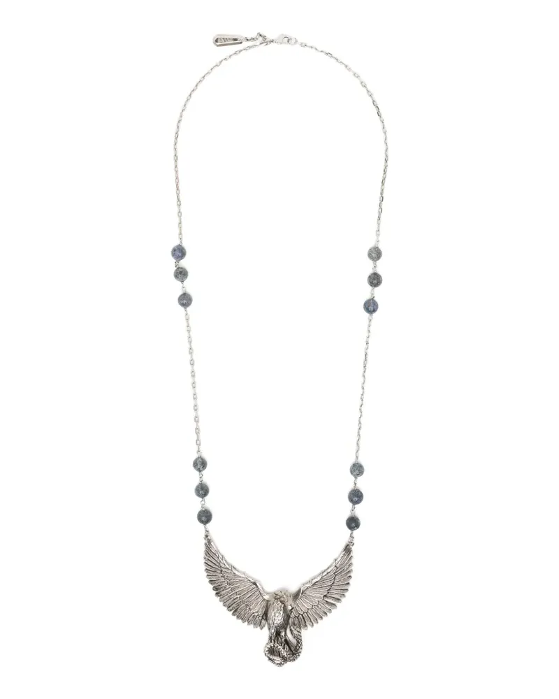 Roberto Cavalli Perlenkette mit Adler-Anhänger - Silber Silber