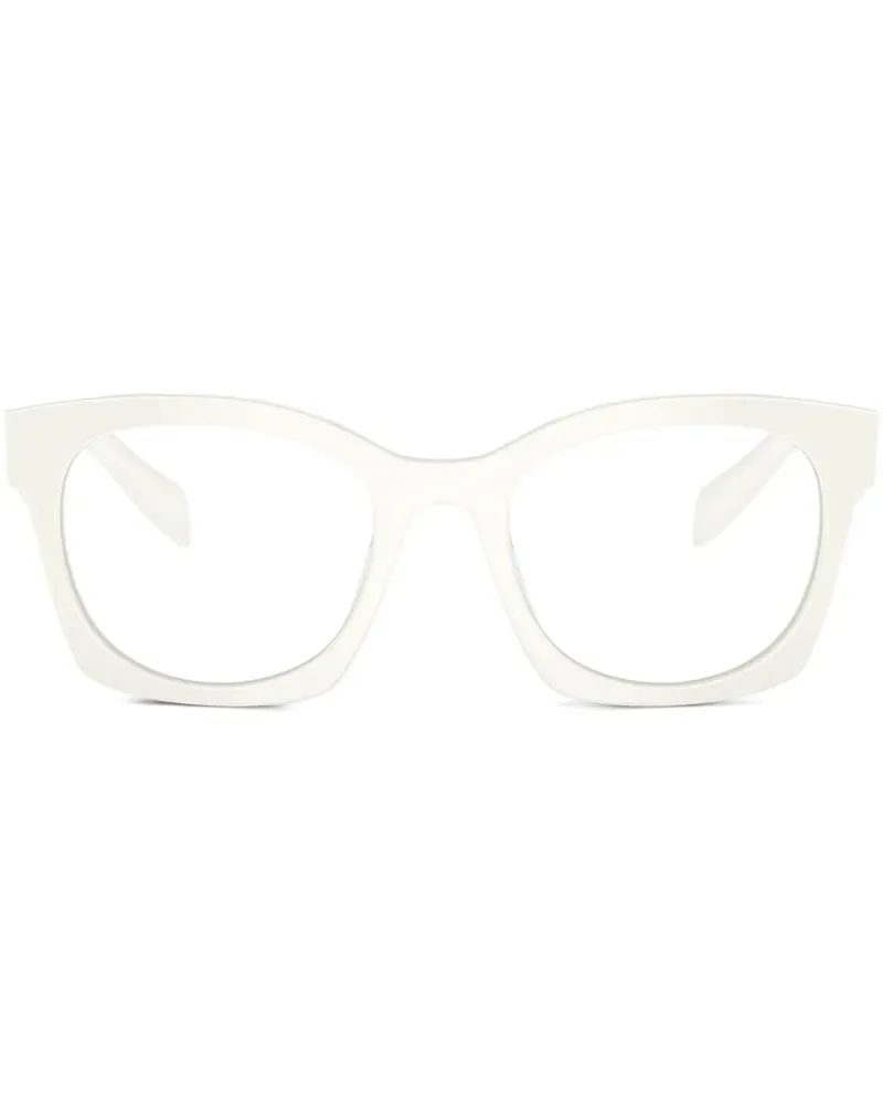 Prada Eckige Sonnenbrille mit Logo - Weiß Weiß