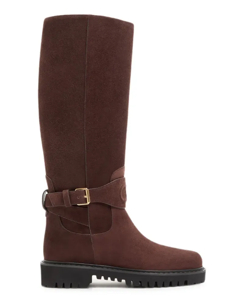 Valentino Garavani VLogo Signature split-leather boots 40mm - Braun Braun