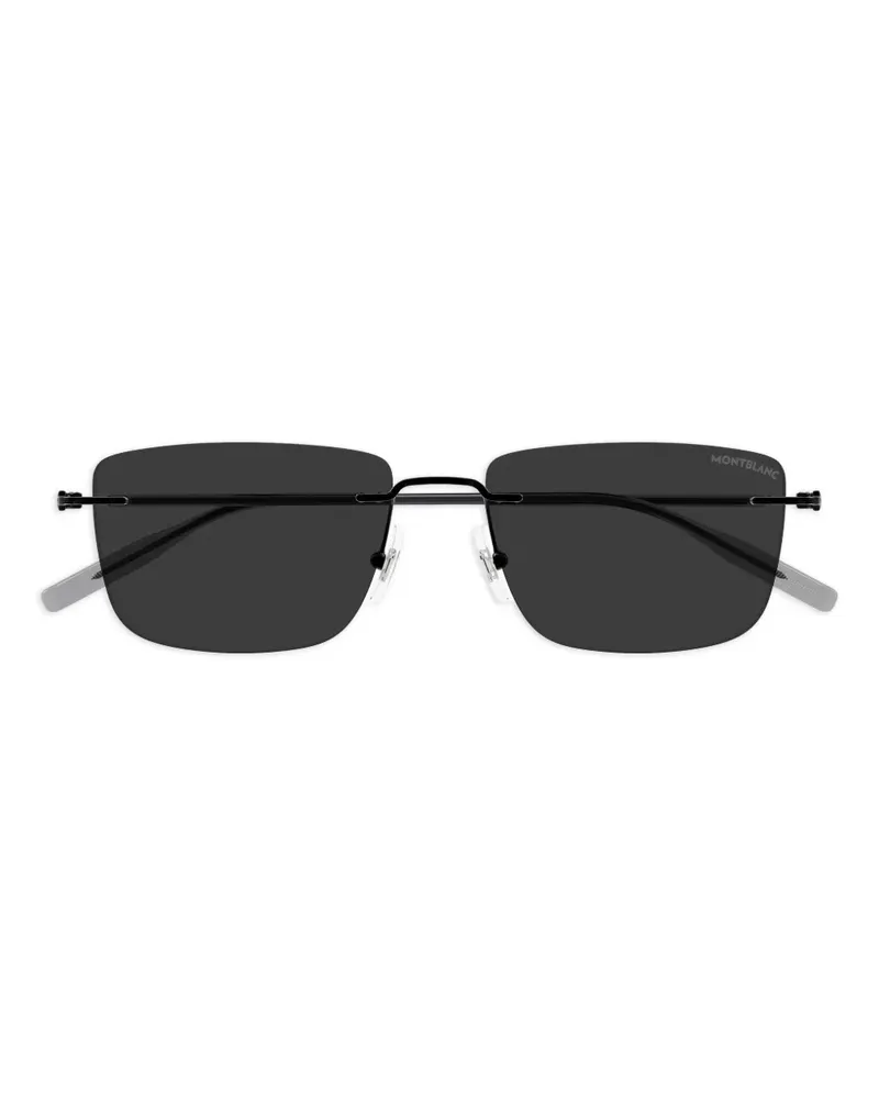 Montblanc Sonnenbrille mit eckigem Gestell - Schwarz Schwarz