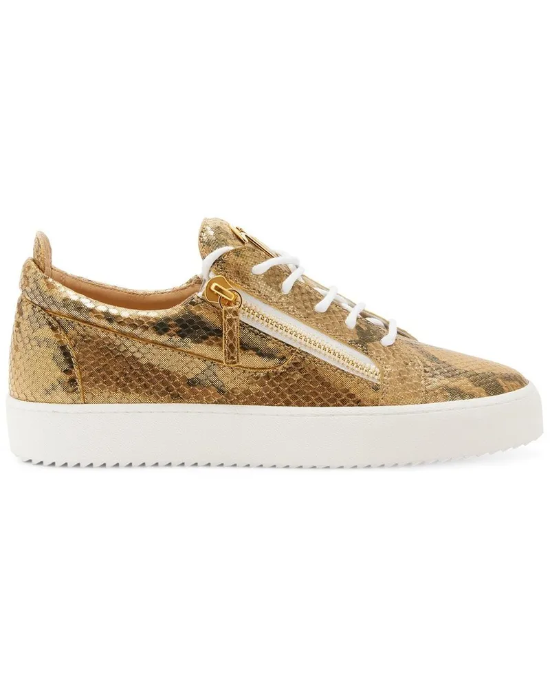 Giuseppe Zanotti Frankie Sneakers mit Schlangen-Optik Gold