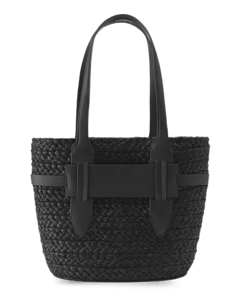 Helen Kaminski woven raffia tote bag - Schwarz Schwarz