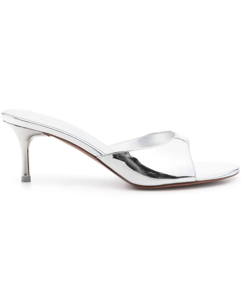 Amina Muaddi Jeanne Slipper Mules 60mm - Silber Silber