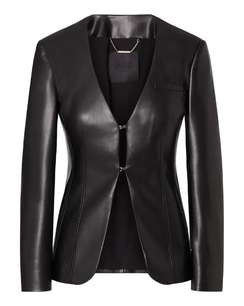 Liu Jo slim-fit blazer in coated fabric - Schwarz Schwarz