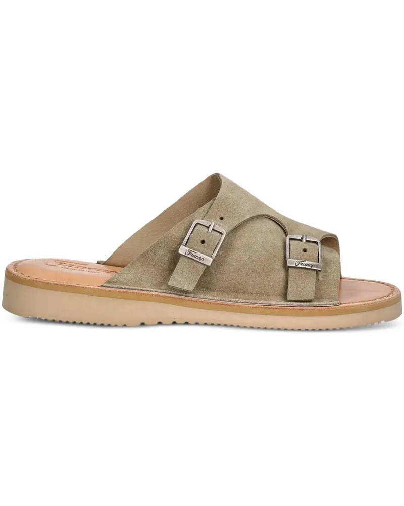 Fracap D110 Sandalen aus Wildleder mit doppelter Schnalle - Nude Nude