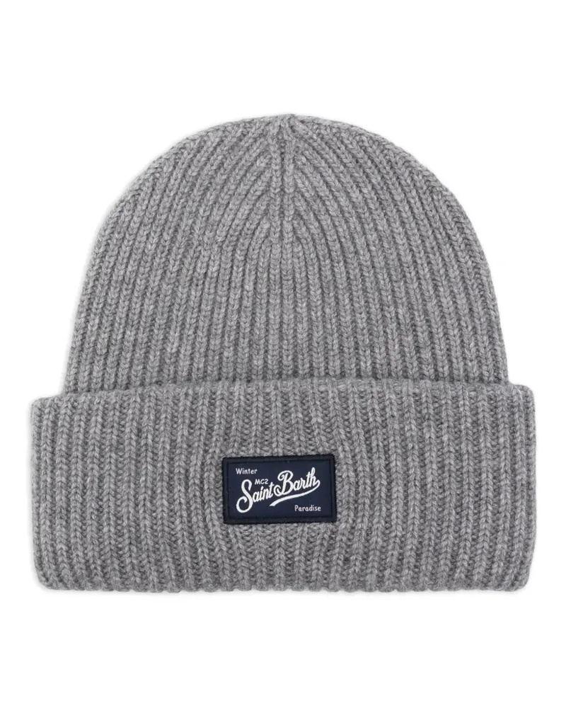 MC2 Saint Barth logo-appliqué ribbed beanie - Grau Grau