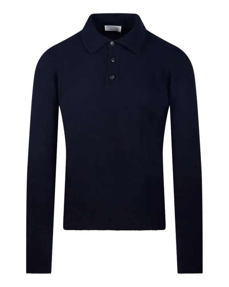 Roberto Collina Langärmeliger Kaschmirpullover mit Poloshirtkragen - Blau Blau
