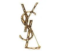 Cassandre Brosche mit Kroko-Optik - Gold