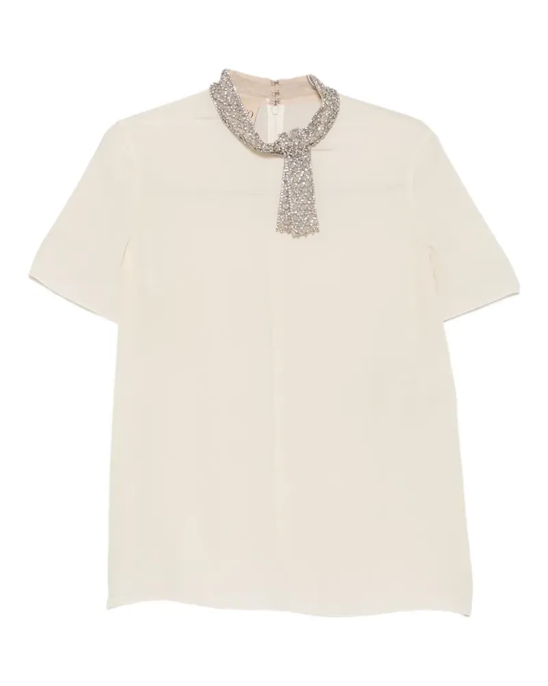 Valentino Garavani crystal-embellished blouse - Nude Nude