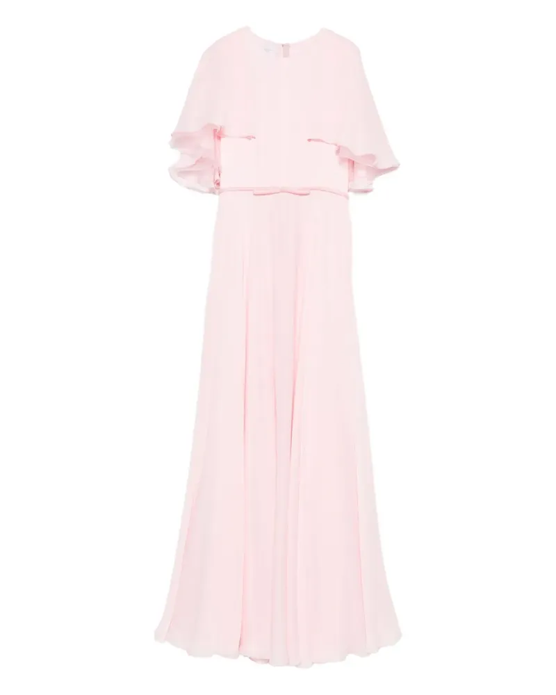 Giambattista Valli Cape-Ärmel-Kleid mit Schleifendetail - Rosa Rosa