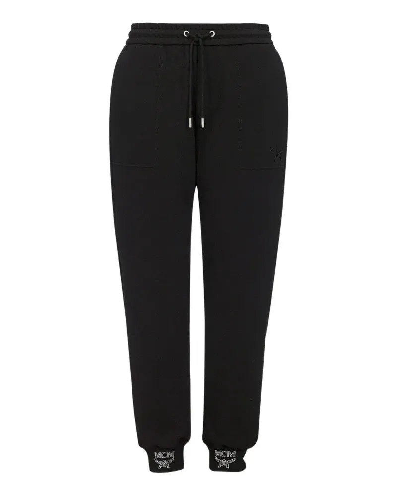 MCM Essential logo-embroidered drawstring track pants - Schwarz Schwarz