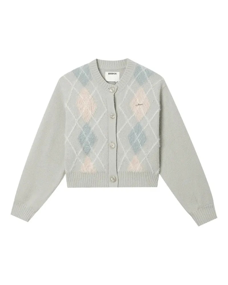 Musium Div. Cardigan mit Argyle-Muster - Grau Grau