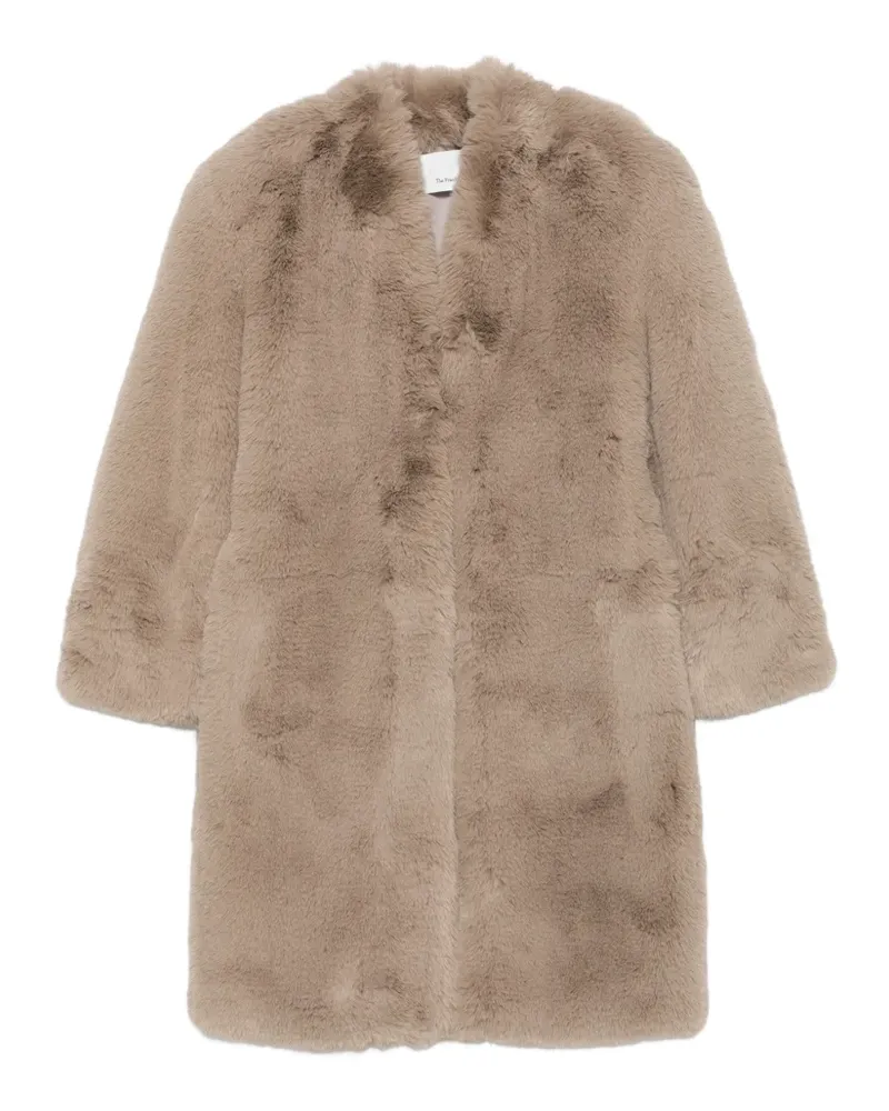 FRANKIE Shop Destiny Mantel aus Faux Fur - Nude Nude