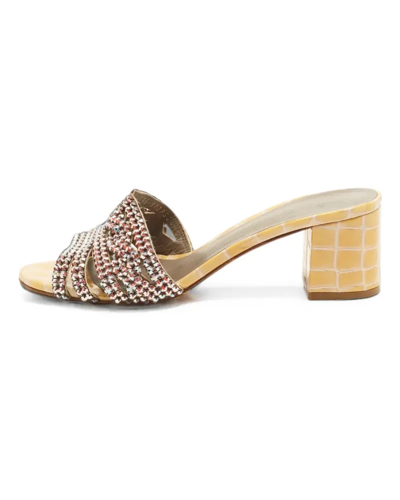 Gina Loren Sandalen aus Leder mit Kroko-Prägung - Gelb Gelb