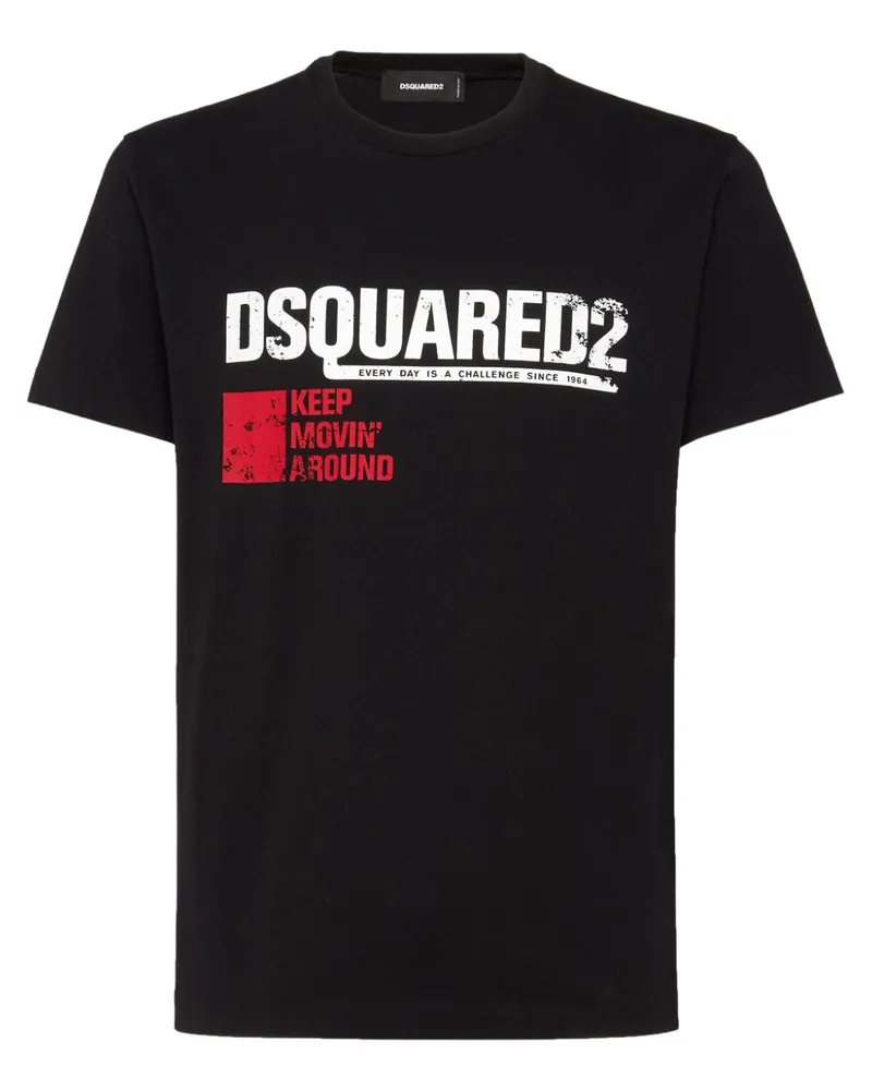 Dsquared2 T-Shirt mit Logo-Print Schwarz