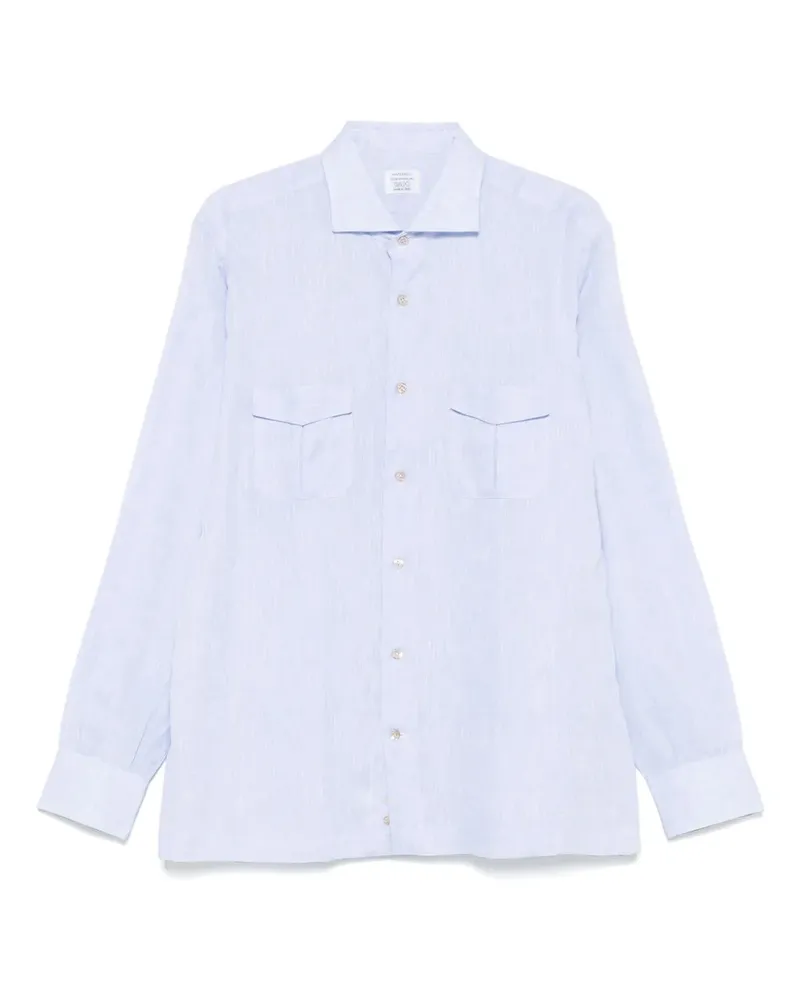 MAZZARELLI Hemd aus Leinen - Blau Blau