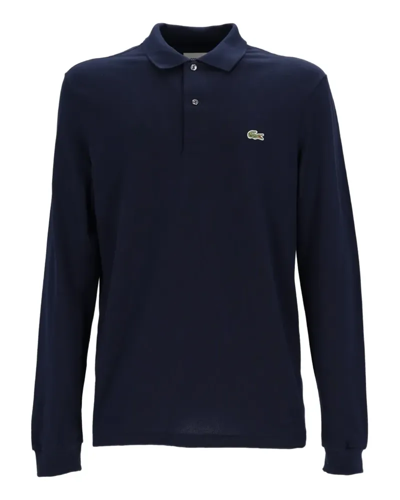 Lacoste logo-patch long-sleeve polo shirt - Blau Blau