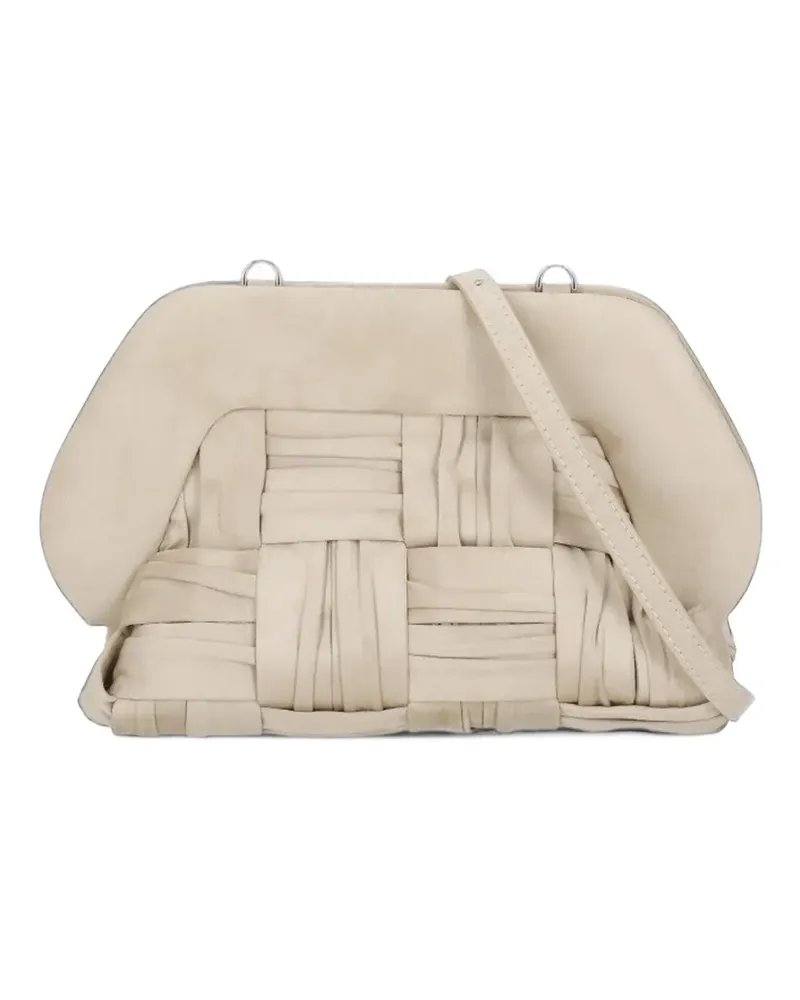 THEMOIRÈ medium Bios woven-design clutch bag - Nude Nude
