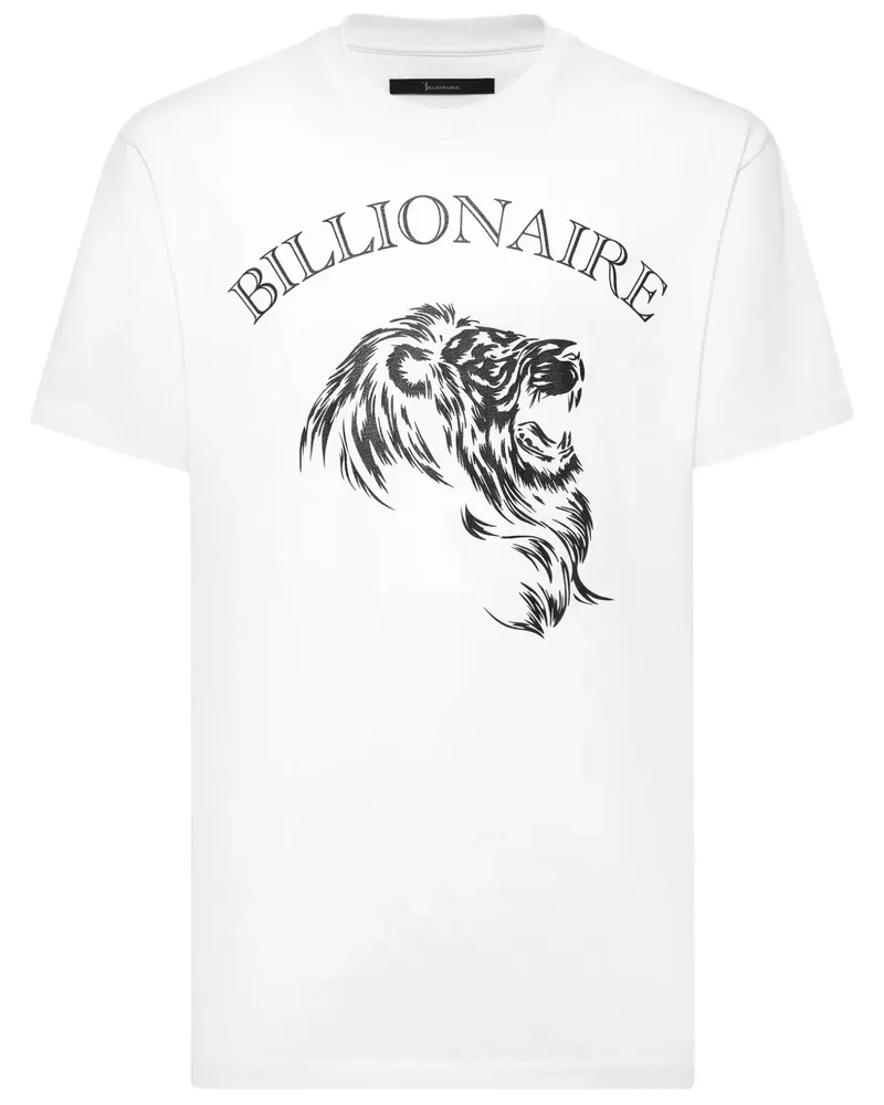 Billionaire T-Shirt mit Logo-Print - Weiß Weiß