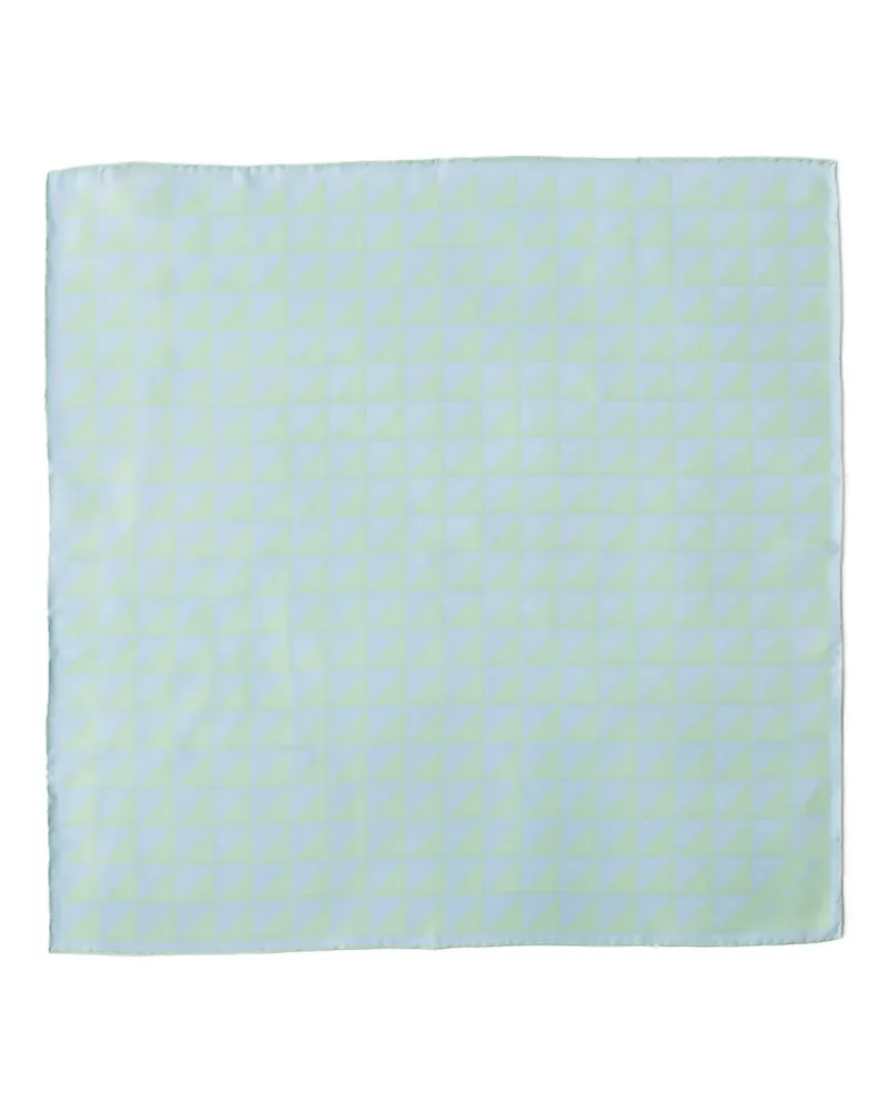 Prada Schal aus Seidentwill mit Print 55cm x 55cm - Blau Blau