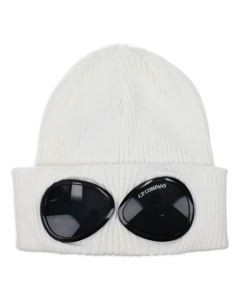 C.P. Company Goggle ribbed-knit beanie hat - Weiß Weiß