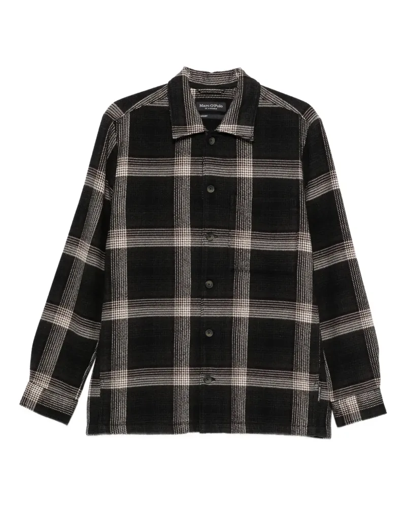 Marc O'Polo buttoned check overshirt - Schwarz Schwarz