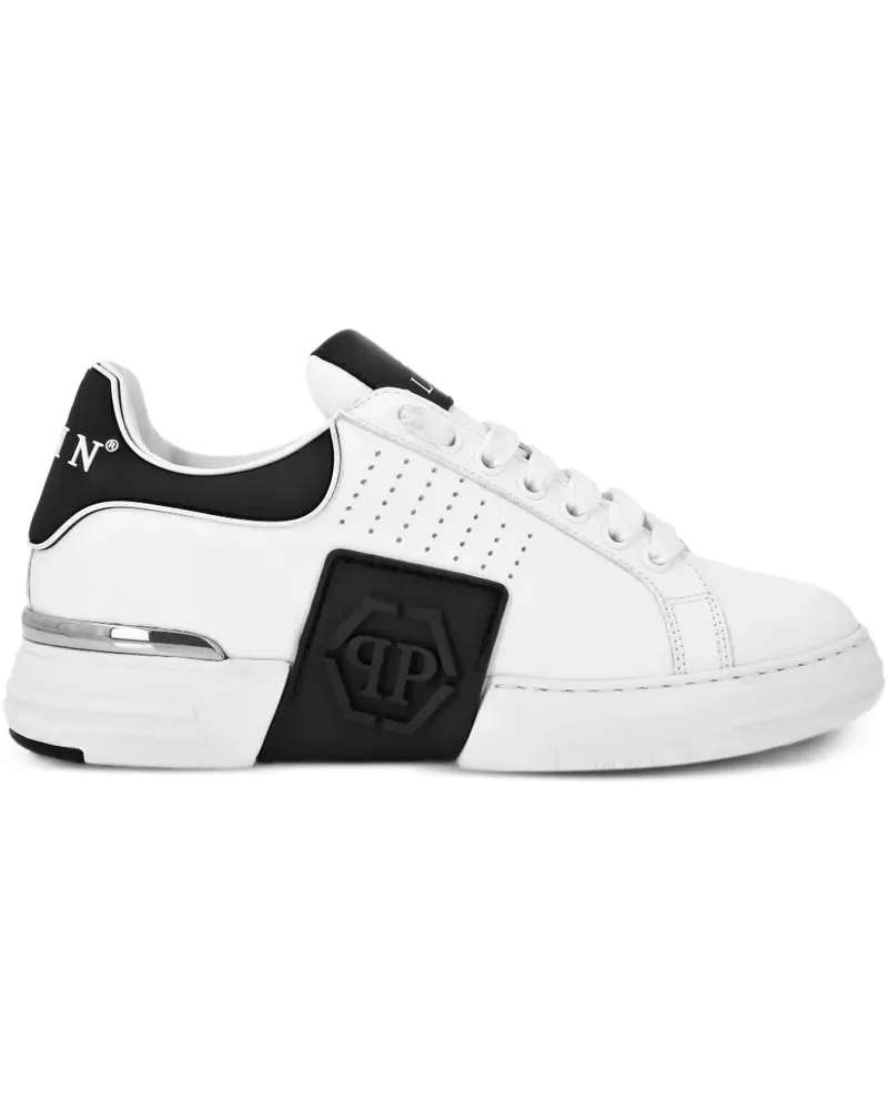 Philipp Plein Perforierte Phantom Kick$ Sneakers - Weiß Weiß