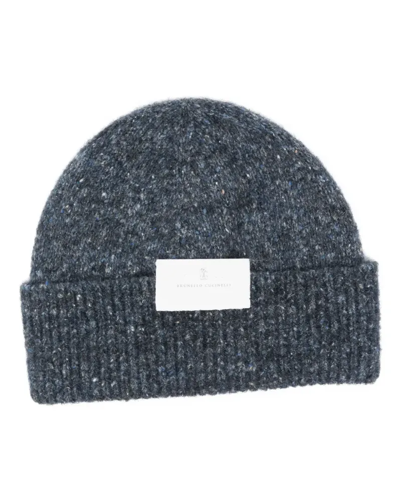 Brunello Cucinelli Melierte Beanie - Blau Blau