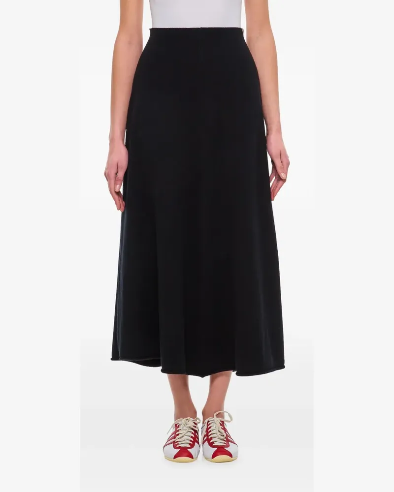 extreme cashmere Drapierter Rock mit hohem Bund - Schwarz Schwarz