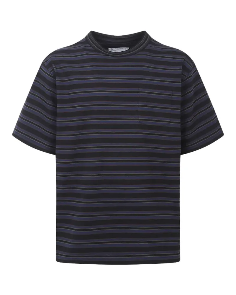 Sacai horizontal-stripe T-shirt - Schwarz Schwarz