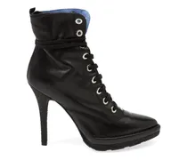 Schnürstiefel mit Stiletto-Absatz - Schwarz