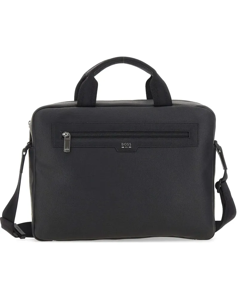 HUGO BOSS pebbled-effect briefcase - Schwarz Schwarz
