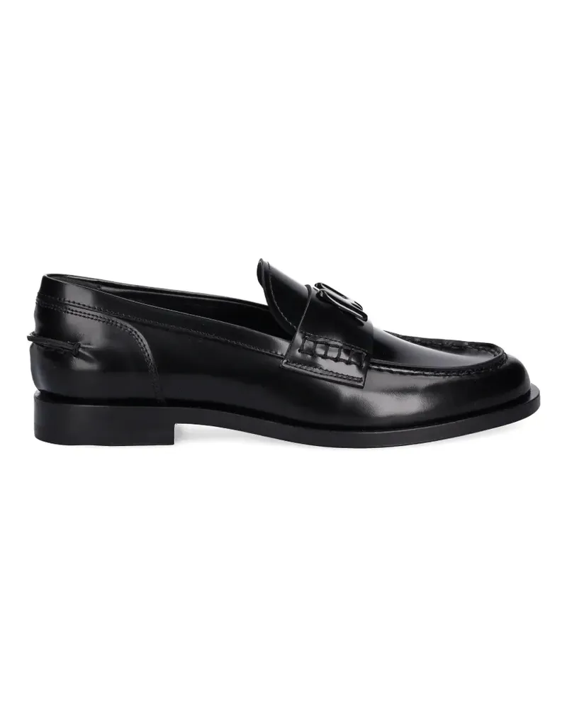 MSGM letter-appliqué loafers - Schwarz Schwarz