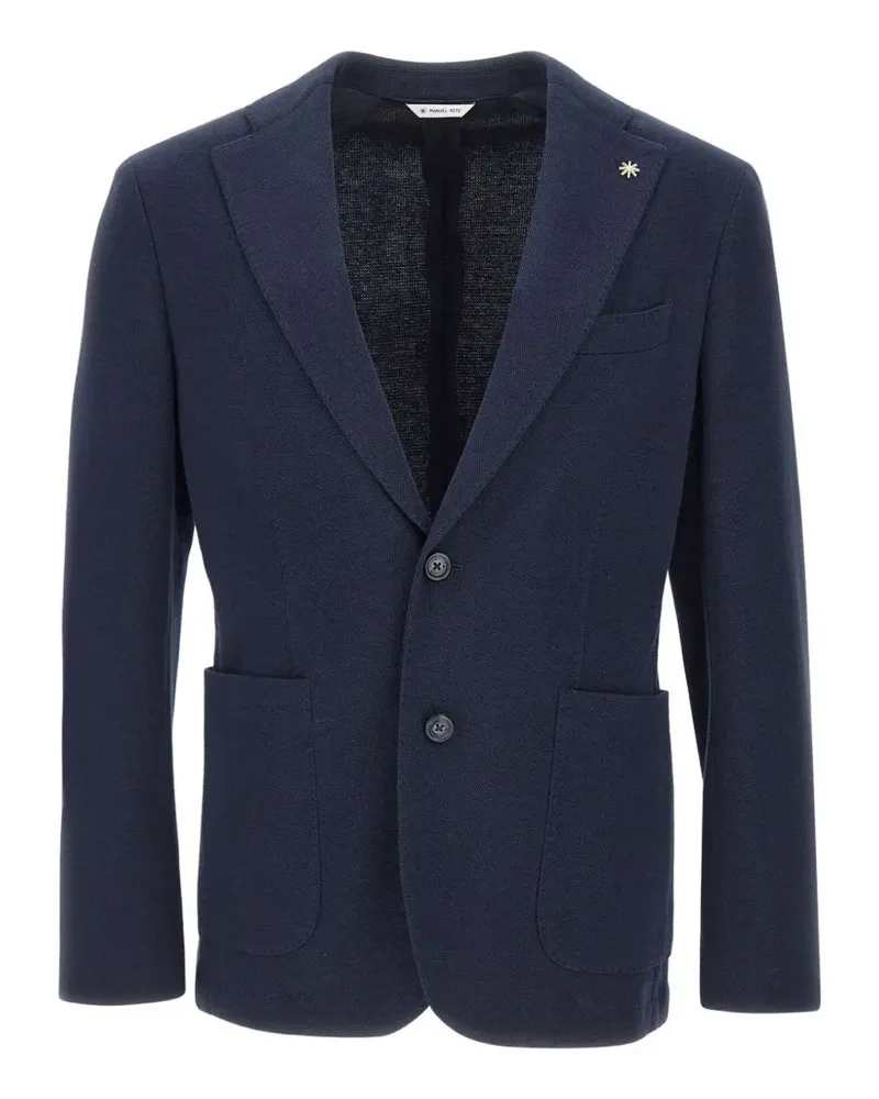 Manuel Ritz patch-pocket single-breasted blazer - Blau Blau
