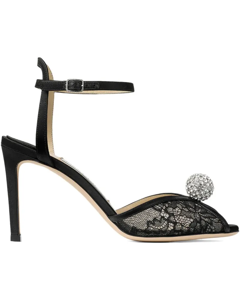 Jimmy Choo 85mm Sacora crystal-detail sandals - Schwarz Schwarz