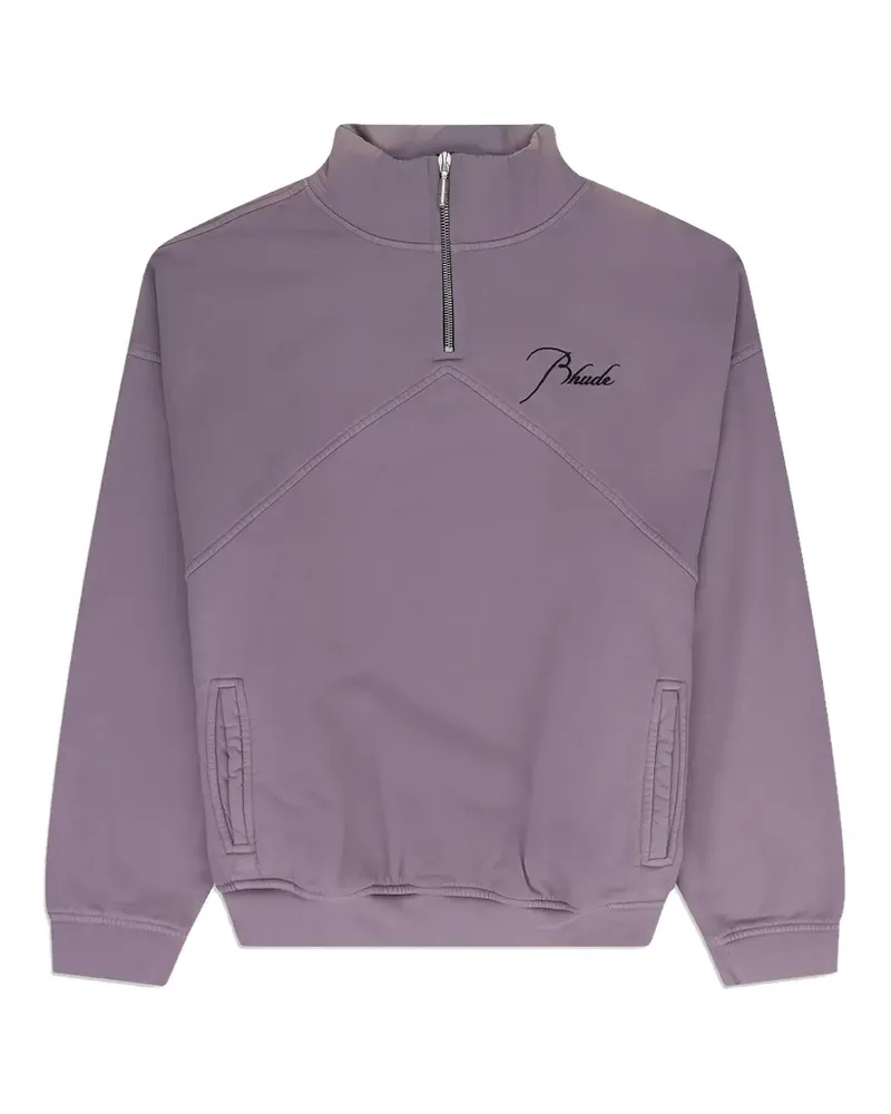RHUDE logo-embroidered quarter-zip sweatshirt - Violett Violett