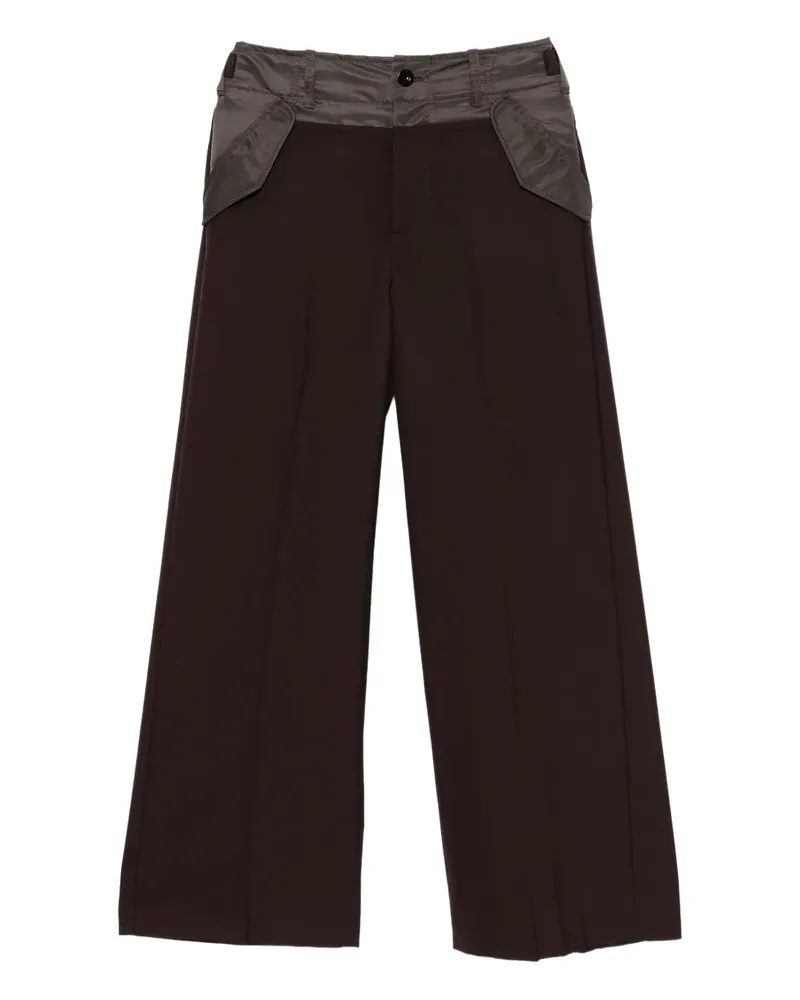 Sacai Hose mit Kontrastbund - Braun Braun