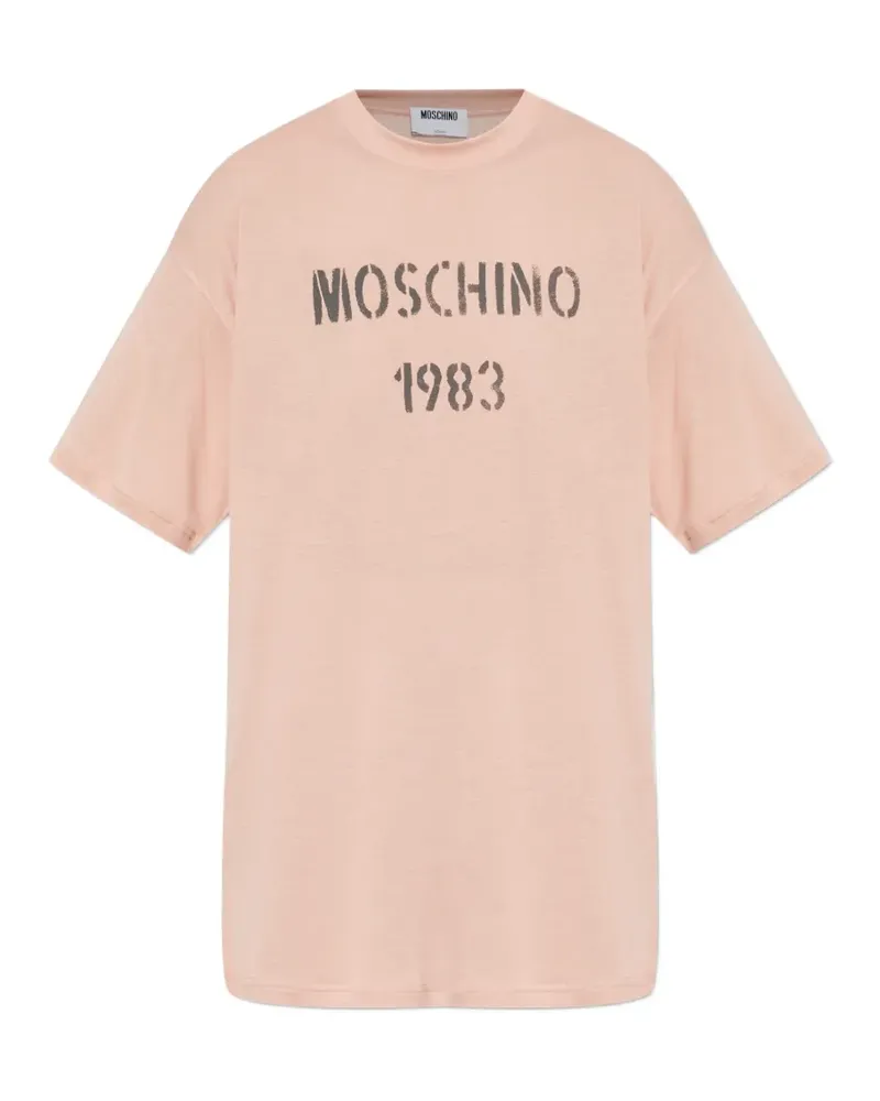 Moschino logo-print T-shirt - Rosa Rosa