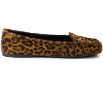 Loafer mit Leoparden-Print - Braun