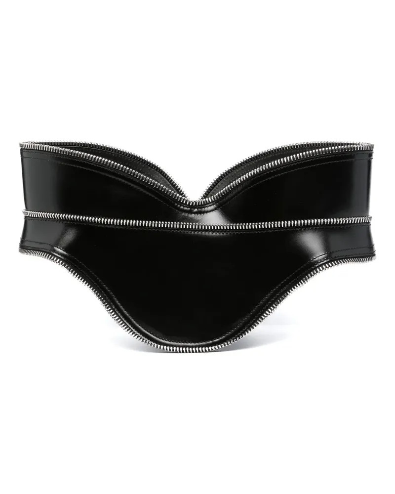 Alexander McQueen Korsettgürtel aus Leder - Schwarz Schwarz
