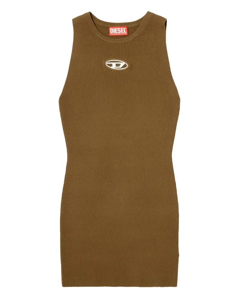 Diesel Geripptes Caddix Kleid mit Metallic-Logo - Braun Braun