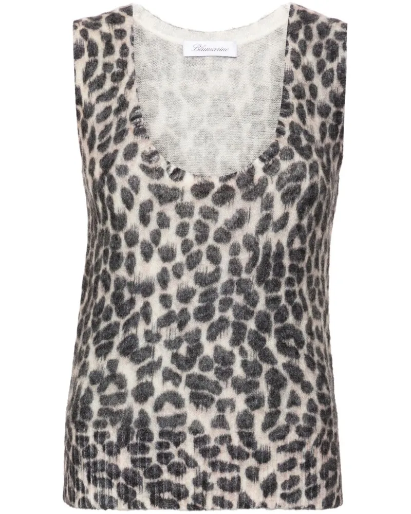 Blumarine Tanktop mit Leoparden-Print - Nude Nude