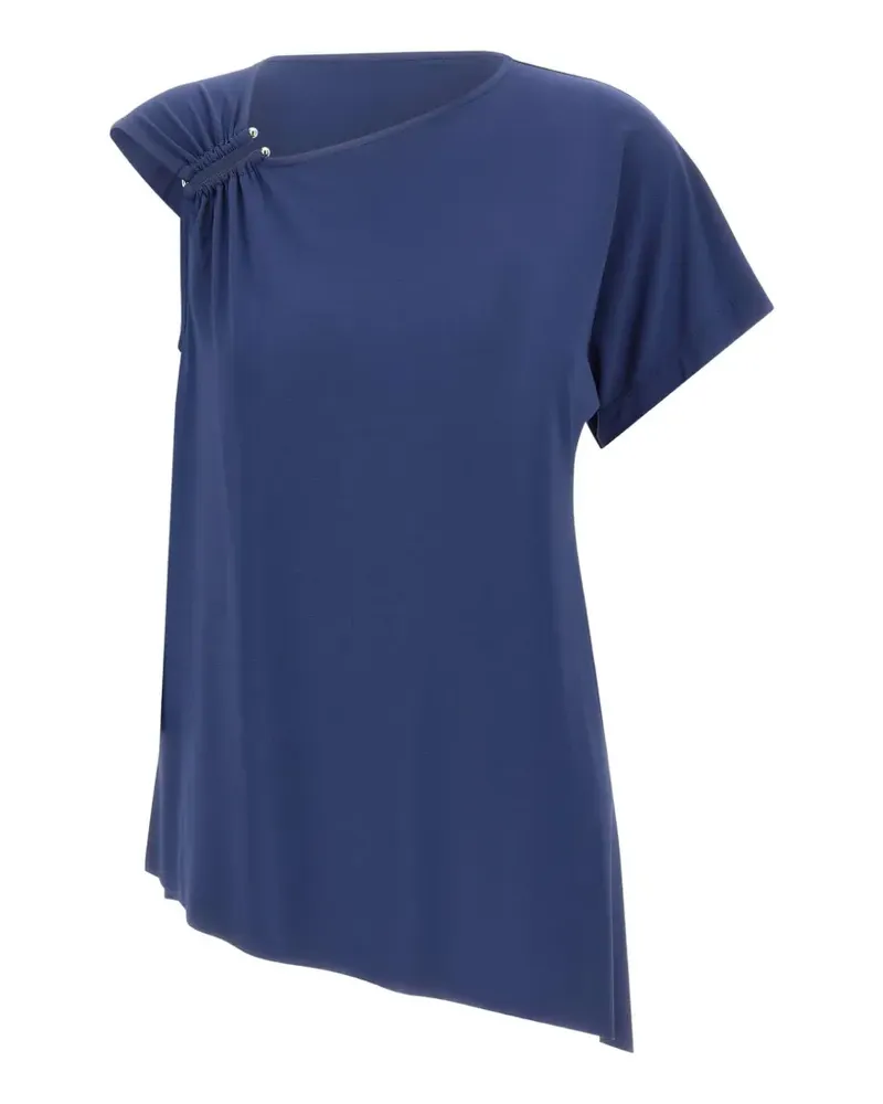 Kaos asymmetric metallic-detail blouse - Blau Blau