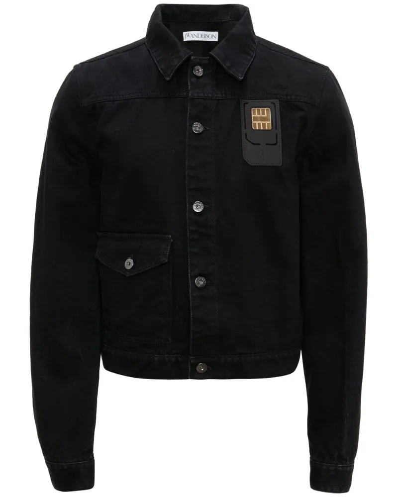 J.W.Anderson Sim Card Trucker-Jacke - Schwarz Schwarz