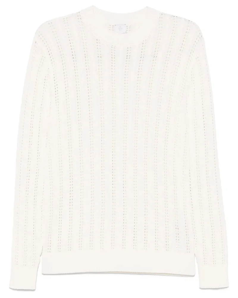 Eleventy Pullover mit Lochstrickmuster - Weiß Weiß