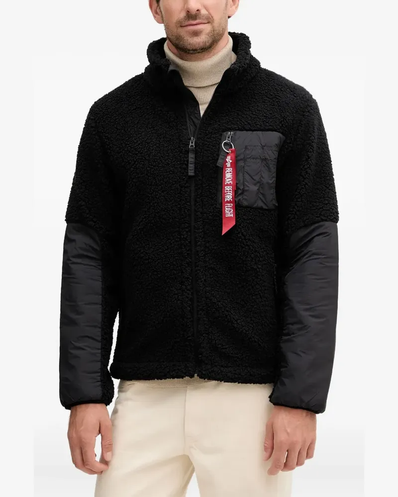 Alpha Industries Fleecejacke mit Reißverschluss - Schwarz Schwarz